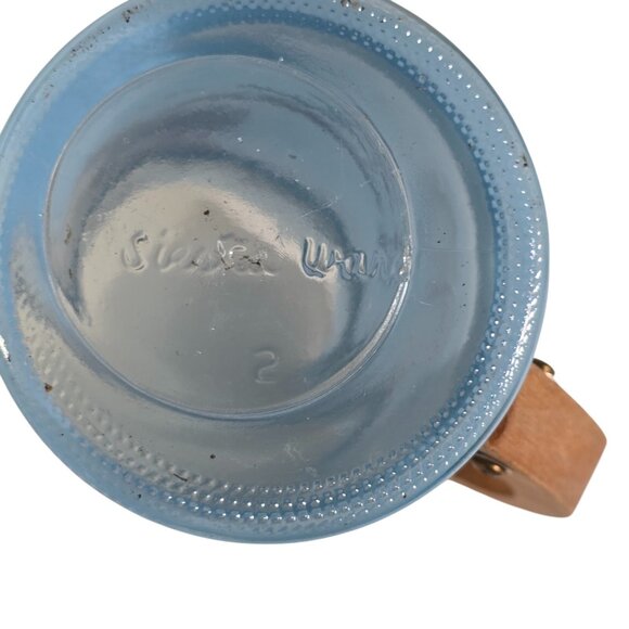 Siesta Ware Tiki Mug Blue Tropical Glass Mug Cup Wooden Handle Bar Vintage 50s - Picture 6 of 8